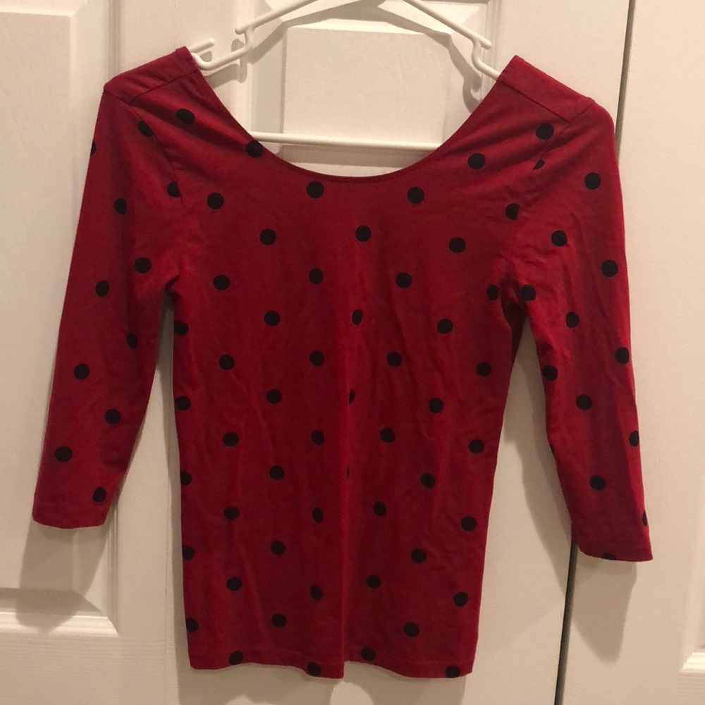 Navy blue polka dot forever 21 crop top